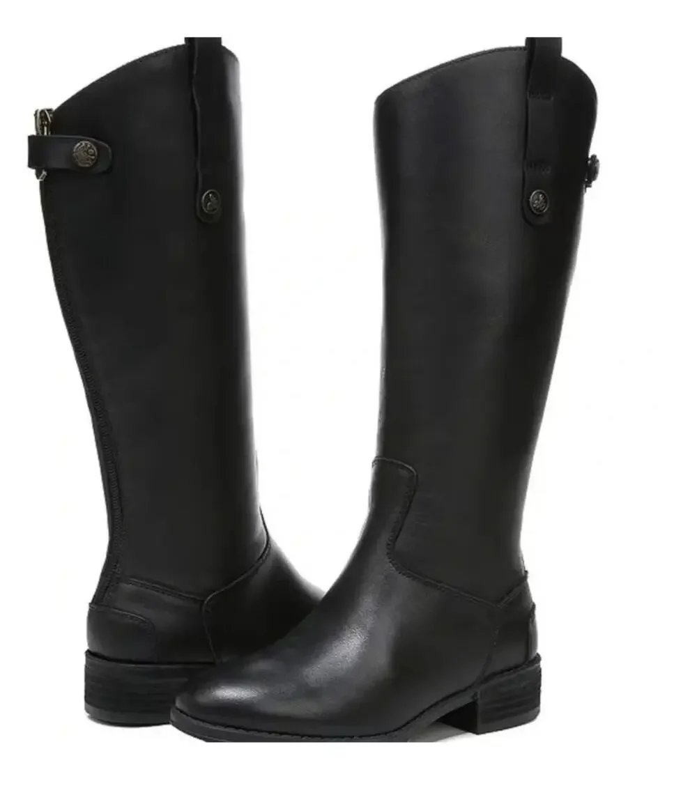 Sam Edelman Penny Girls Leather Black Boots | Size 3